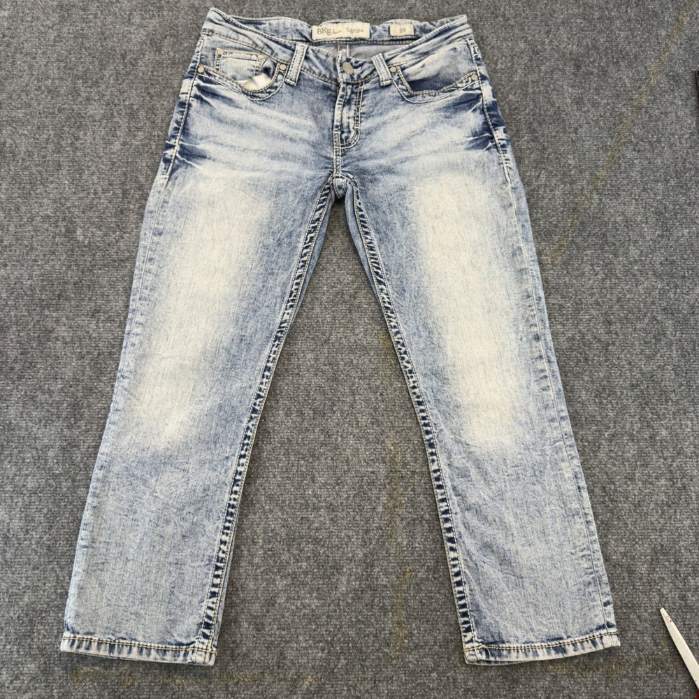 BKE Sabrina Low Rise Straight Leg Denim Jeans Light Wash Blue Size 28